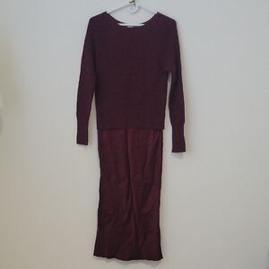 DKNY Burgundy Knit Sweater dress